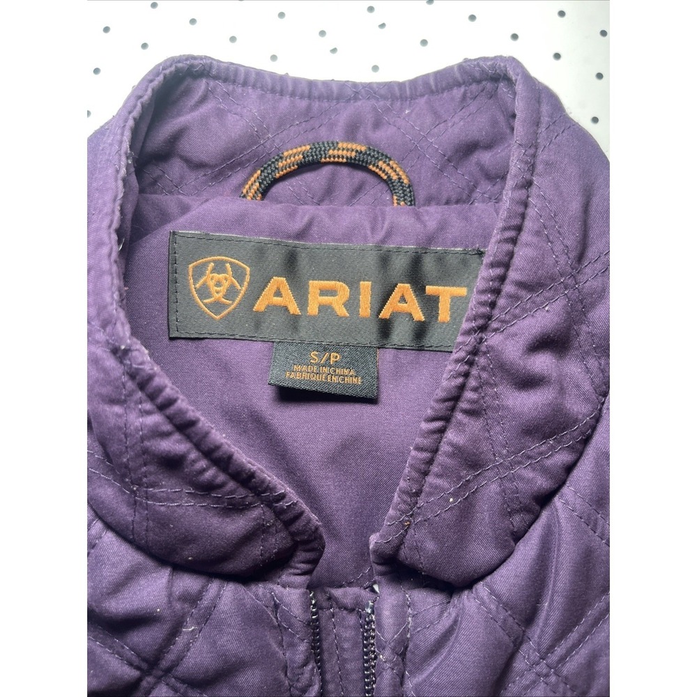 Ariat Purple Quilted Riding Vest Women's Small Equestrian Full Zip Western - Picture 7 of 12
